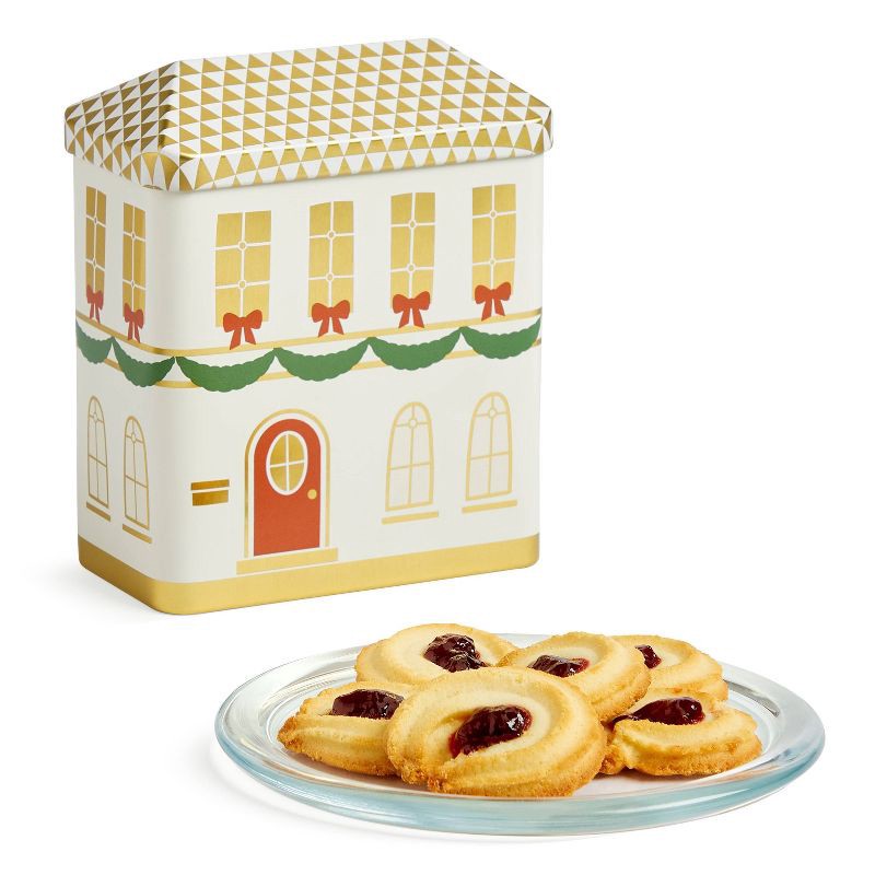 slide 4 of 5, Harry & David House Tin with Strawberry Shortbread Cookies Christmas Gift Set - 3oz, 3 oz