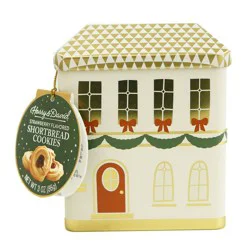 Harry & David House Tin with Strawberry Shortbread Cookies Christmas Gift Set - 3oz
