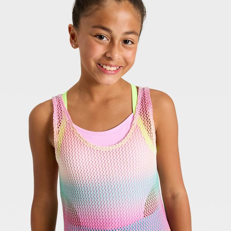 slide 3 of 3, Girls' Sunrise Skies Crochet Swimsuit Cover-Up - Cat & Jack™ L, 1 ct