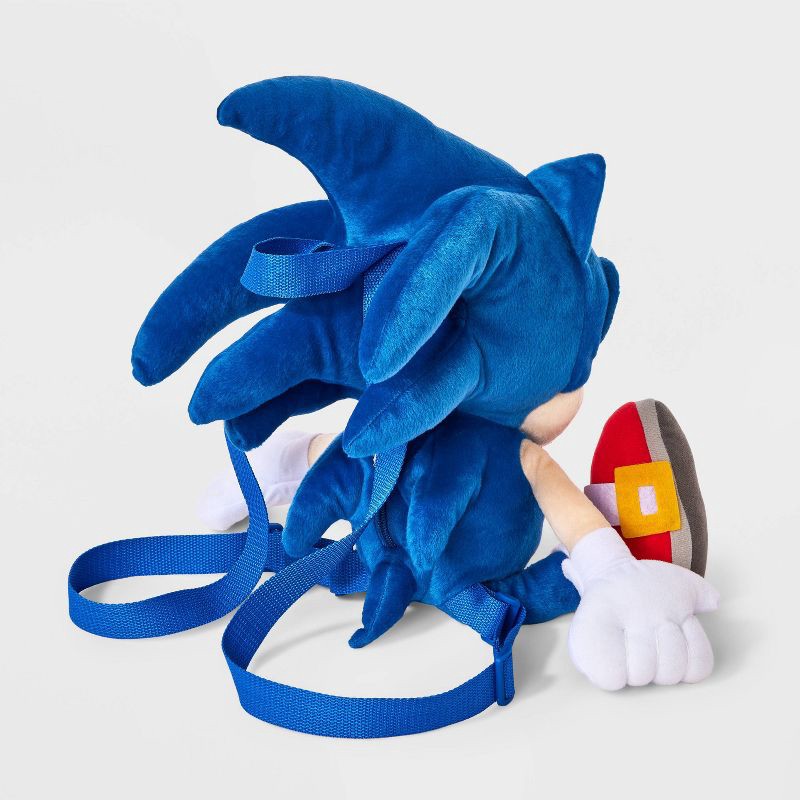 slide 2 of 4, Kids' Sonic the Hedgehog Plush Backpack - Blue, 1 ct