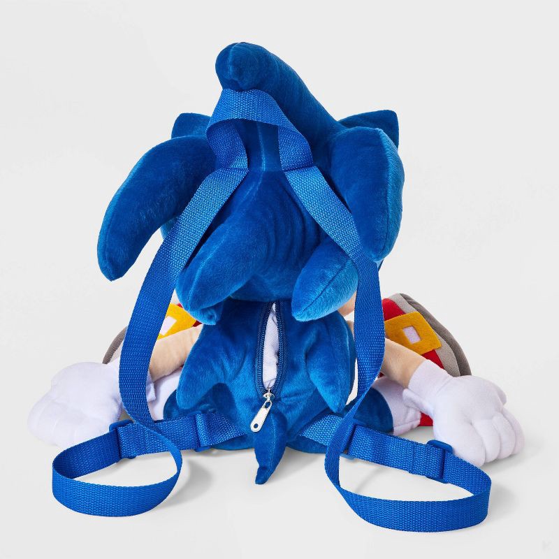 slide 3 of 4, Kids' Sonic the Hedgehog Plush Backpack - Blue, 1 ct