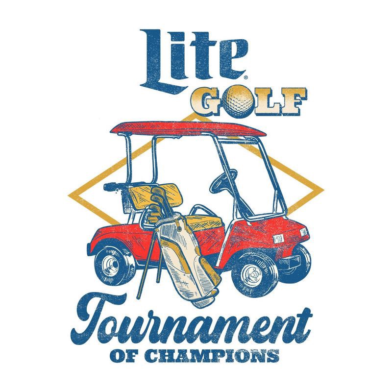 slide 4 of 4, Men's Miller Lite Golf Crewneck Graphic T-Shirt - White XXL, 1 ct