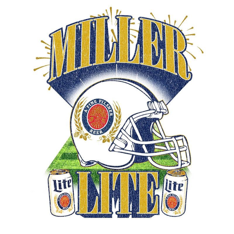 slide 3 of 3, Men's Miller Lite Football Graphic T-Shirt - White XL, 1 ct