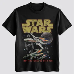 Men's Star Wars May The Force Graphic T-Shirt - Black XL