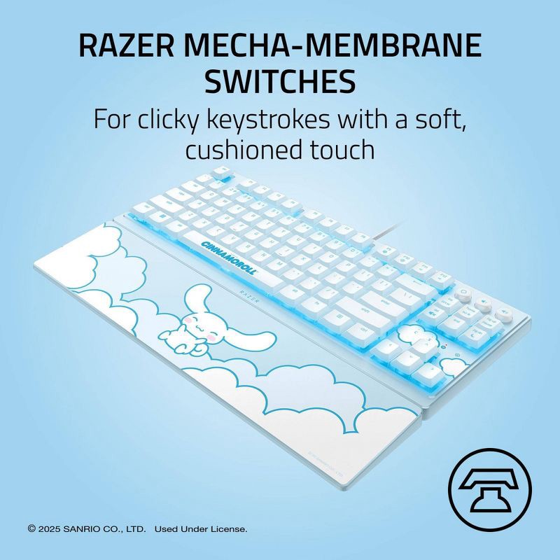 slide 3 of 9, Razer Ornata V3 Tenkeyless Low Profile Gaming Keyboard US Layout - Cinnamoroll Edition, 1 ct