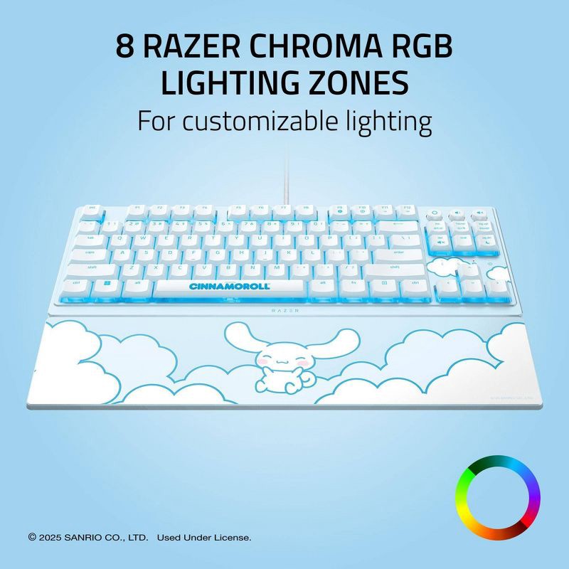 slide 7 of 9, Razer Ornata V3 Tenkeyless Low Profile Gaming Keyboard US Layout - Cinnamoroll Edition, 1 ct