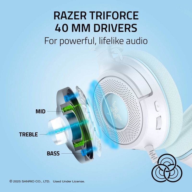 slide 2 of 9, Razer Kraken V4 X Wired Gaming Headset - Cinnamoroll Edition, 1 ct