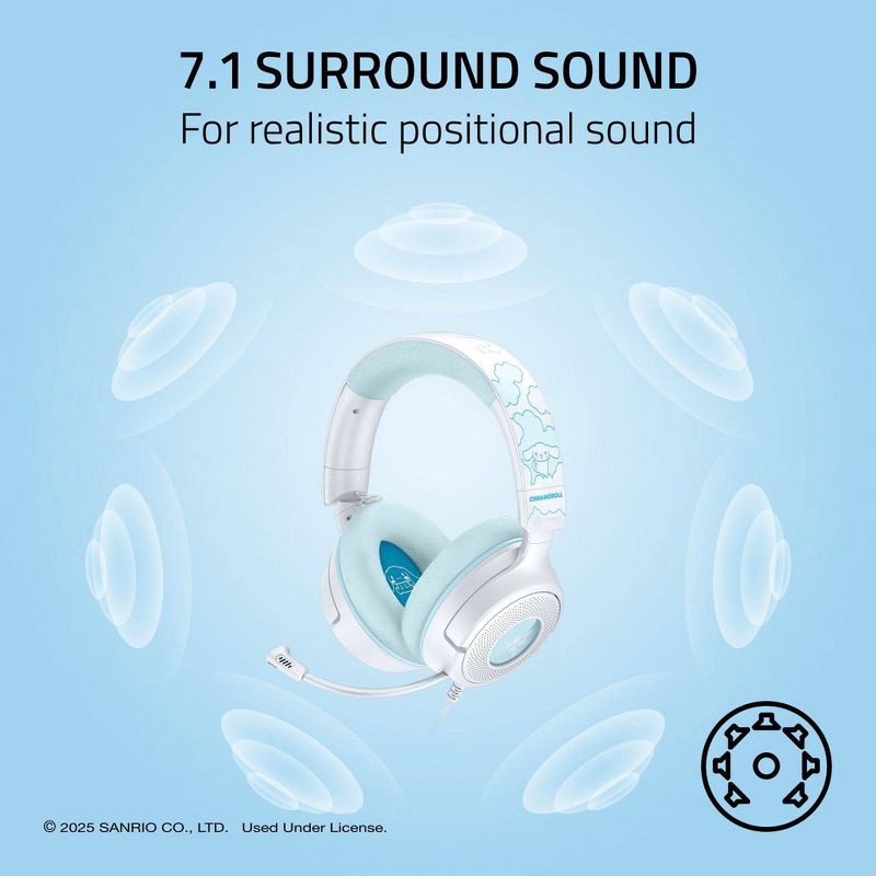slide 4 of 9, Razer Kraken V4 X Wired Gaming Headset - Cinnamoroll Edition, 1 ct