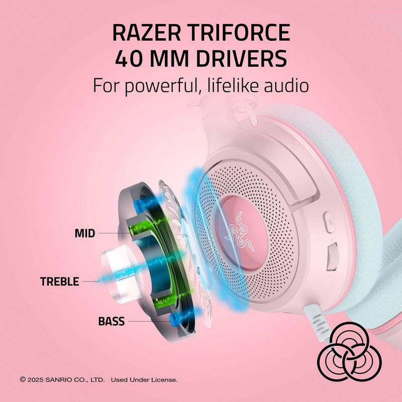 slide 2 of 9, Razer Kraken V4 X Wired Gaming Headset - My Melody Edition, 1 ct