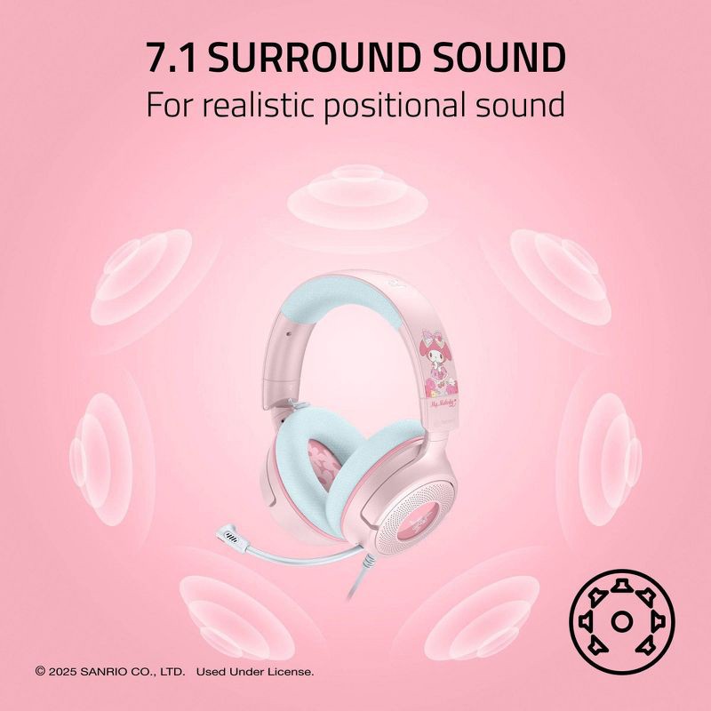 slide 4 of 9, Razer Kraken V4 X Wired Gaming Headset - My Melody Edition, 1 ct
