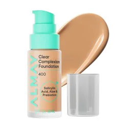 Almay Clear Complexion Foundation for Acne-Prone Skin, Vegan - 400 - 1 fl oz