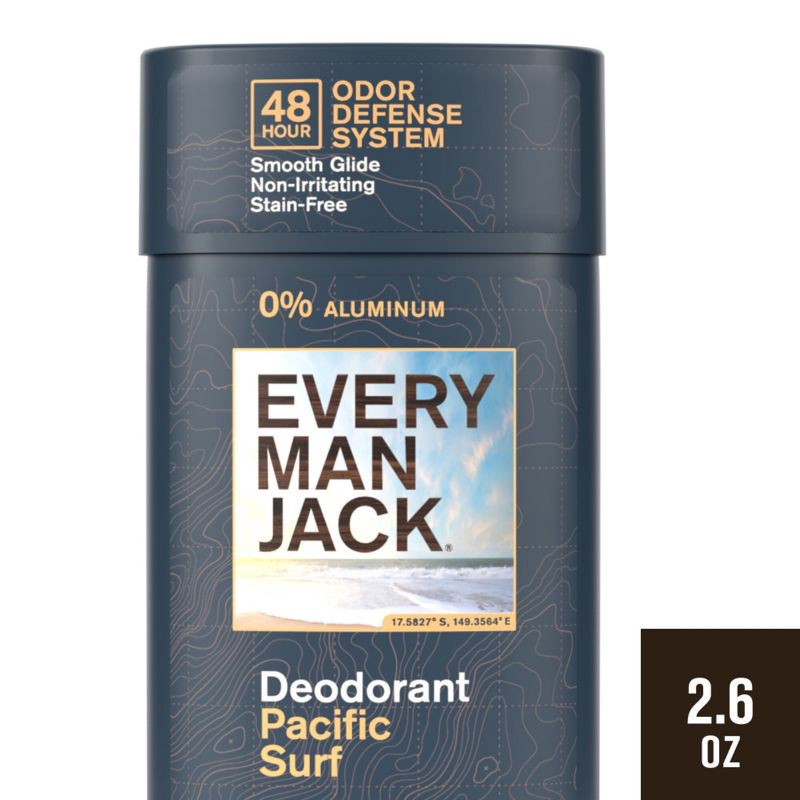slide 1 of 7, Every Man Jack 48-Hour Odor Defense Deodorant - Aluminum-Free - Pacific Surf - 2.6oz, 2.6 oz