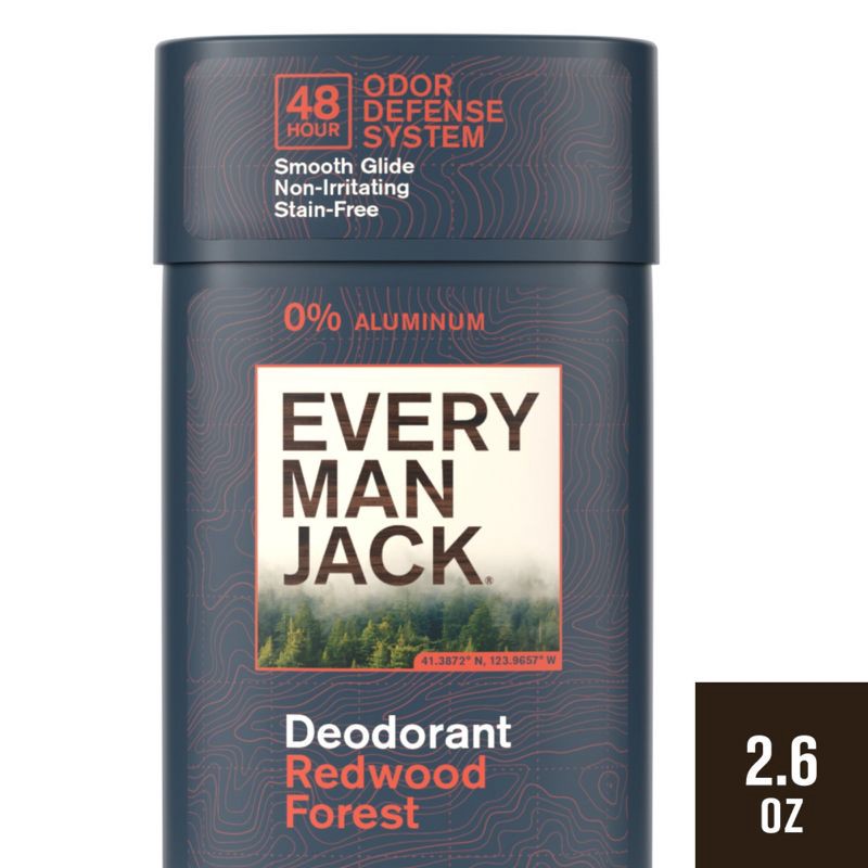 slide 1 of 7, Every Man Jack 48-Hour Odor Defense Deodorant - Aluminum-Free - Redwood Forest - 2.6oz, 2.6 oz