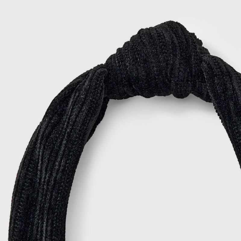 slide 3 of 3, Ribbed Suede Top Knot Headband - Universal Thread™ Black, 1 ct