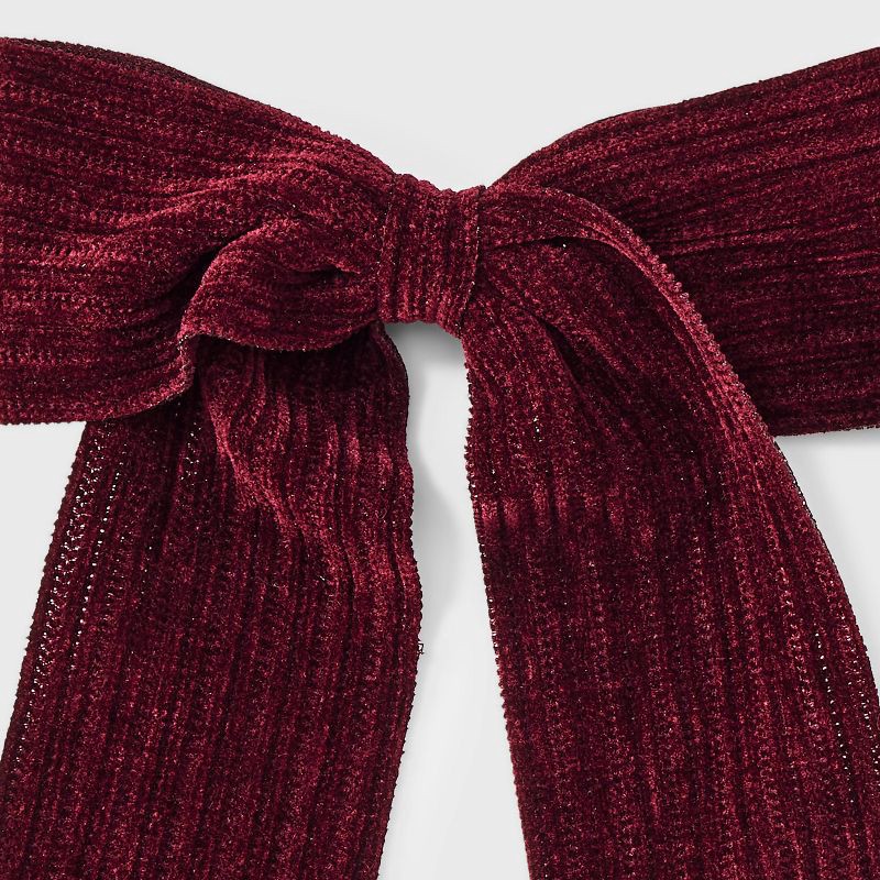 slide 3 of 3, Ribbed Velvet Bow Hair Barrette - Universal Thread™ Wine, 1 ct