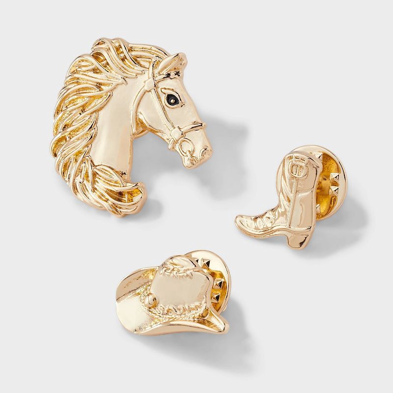 slide 2 of 2, Western Pin 3pc Set - Universal Thread™ Gold, 3 ct