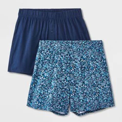 Men's 2pk Boxer Briefs - Goodfellow & Co™ Blue/Floral L
