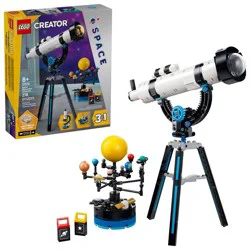 LEGO Creator 3 in 1 Space Exploration Telescope Building Toy, Easter Basket Gifts for Kids, 31378