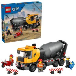 LEGO City Cement Mixer Truck Building Toy, Easter Basket Gift for Kids, 60478