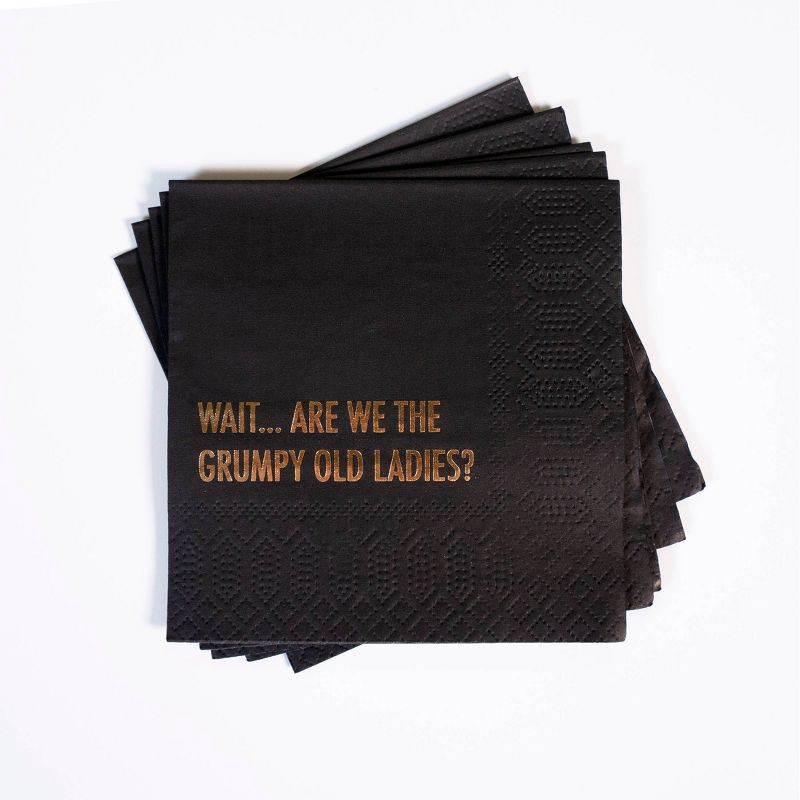 slide 2 of 3, Pretty Alright Goods 20ct 'Wait… Are We The Grumpy Old Ladies?' Cocktail Napkins, 20 ct