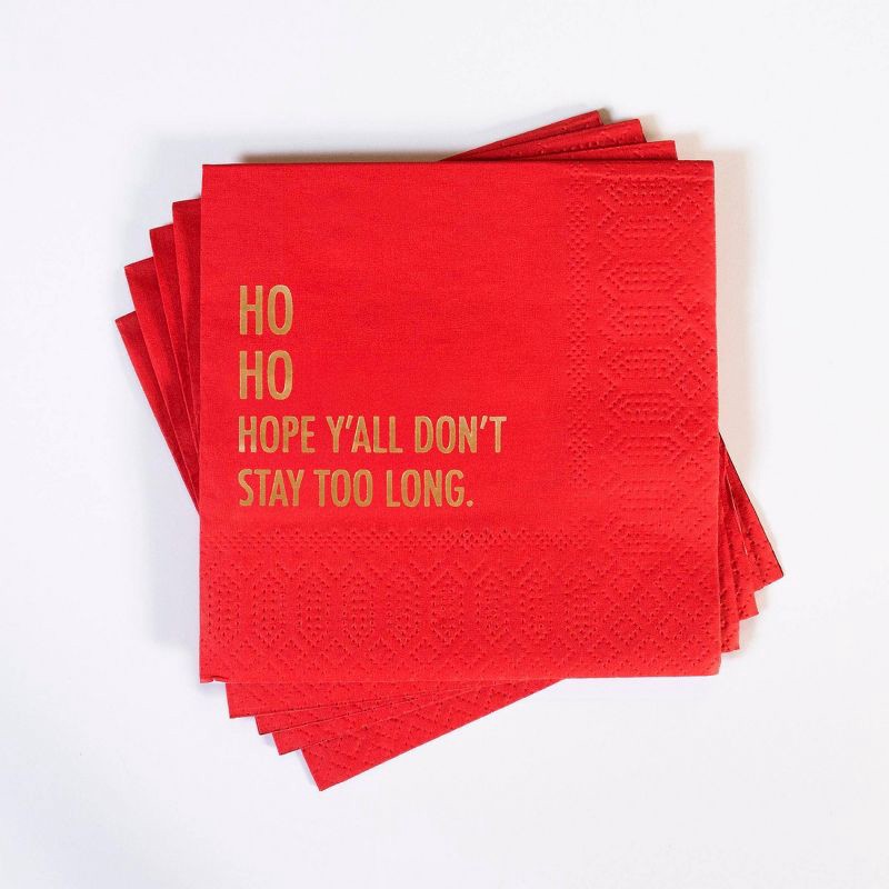 slide 2 of 3, Pretty Alright Goods 20ct 'Ho Ho Hope You Don't Stay Too Long' Cocktail Napkins, 20 ct