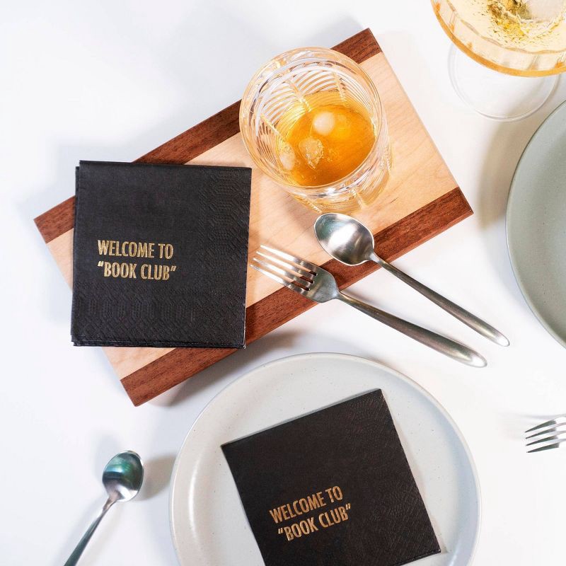 slide 3 of 3, Pretty Alright Goods 20ct 'Welcome to Book Club' Cocktail Napkins, 20 ct