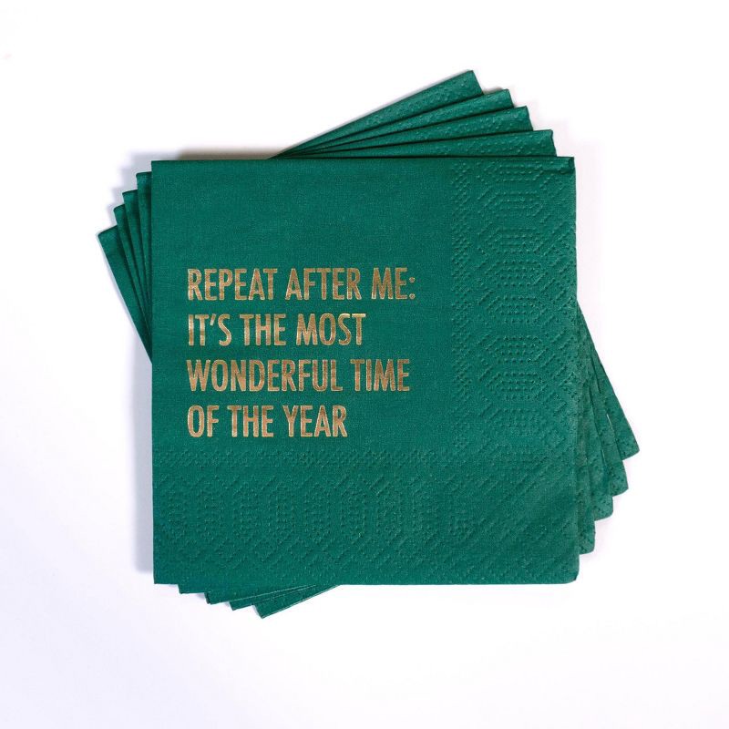 slide 2 of 3, Pretty Alright Goods 20ct 'Most Wonderful Time Of The Year' Cocktail Napkins, 20 ct