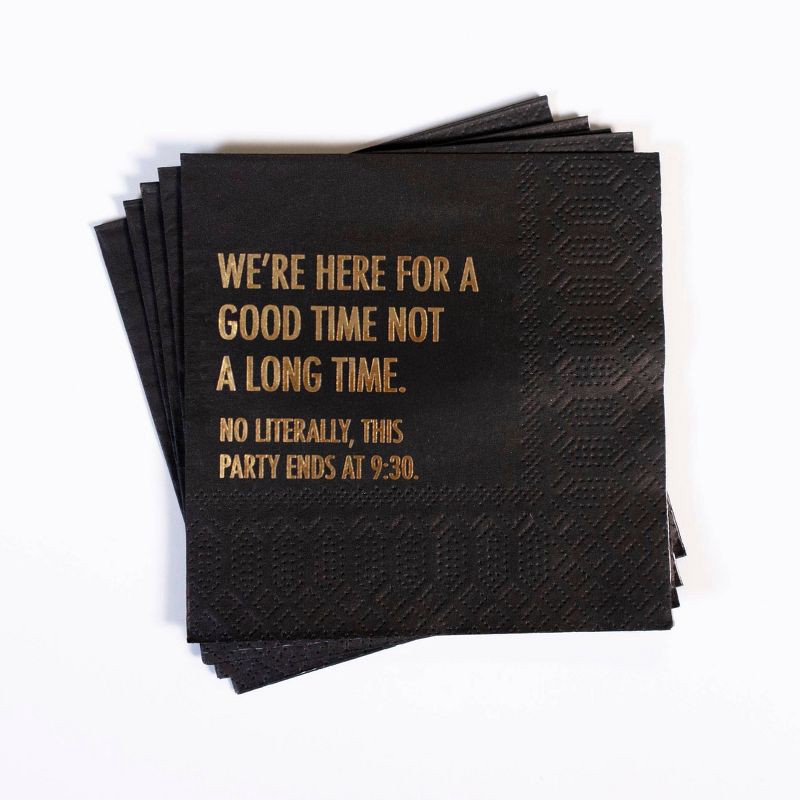 slide 2 of 3, Pretty Alright Goods 20ct 'We're Here for a Good Time Not A Long Time' Cocktail Napkins, 20 ct