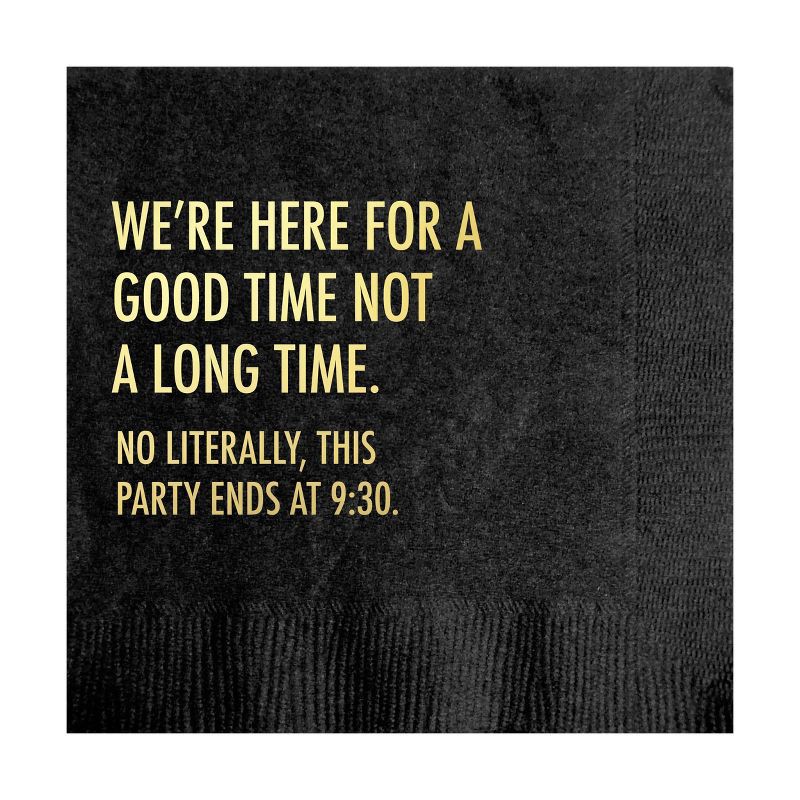 slide 1 of 3, Pretty Alright Goods 20ct 'We're Here for a Good Time Not A Long Time' Cocktail Napkins, 20 ct