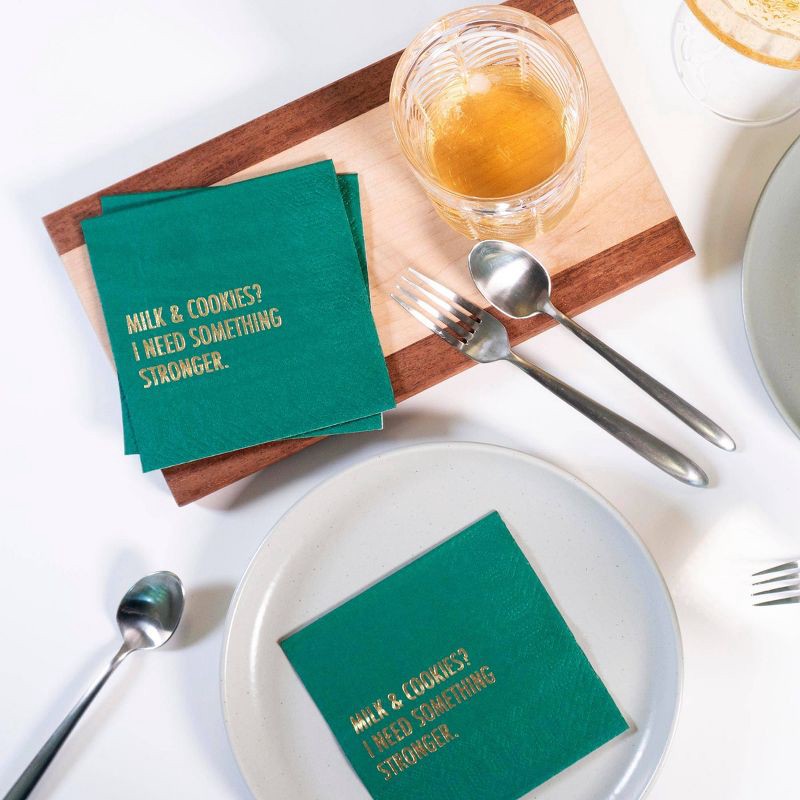 slide 3 of 3, Pretty Alright Goods 20ct 'Milk and Cookies? I Need Something Stronger' Cocktail Napkins, 20 ct