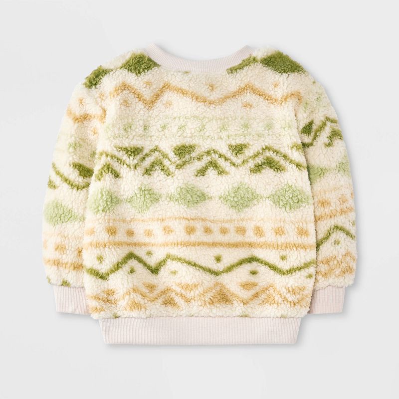 slide 2 of 3, Baby Boys' Disney The Lion King Simba Faux Shearling Sweatshirt - Beige/Green 6-9M, 1 ct