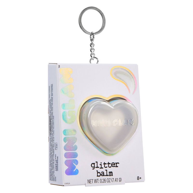 slide 4 of 8, Mini Glam Cosmetics - Heart Glitter Balm White, 1 ct