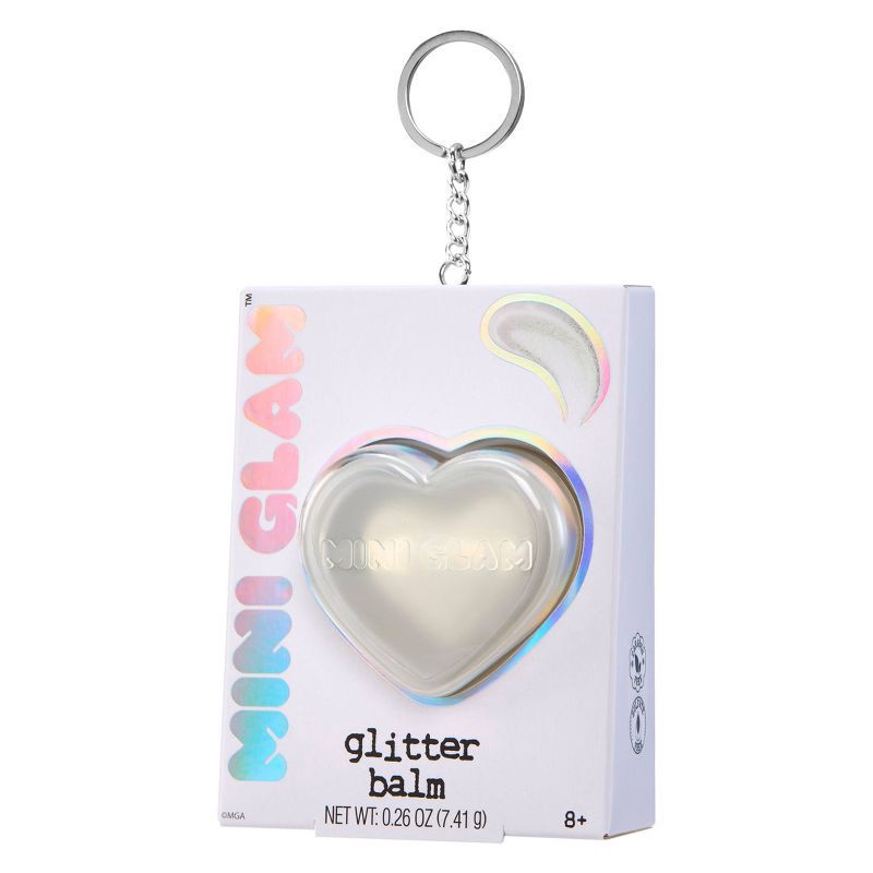 slide 5 of 8, Mini Glam Cosmetics - Heart Glitter Balm White, 1 ct