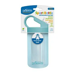 Dr. Brown's 12oz Plastic Sports Water Bottle with Freezer Stick - Aqua Blue