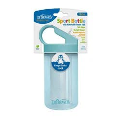 Dr. Brown's 12oz Plastic Sports Water Bottle with Freezer Stick - Aqua Blue