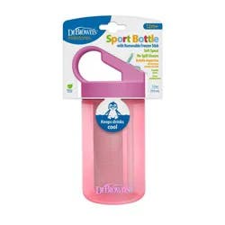 Dr. Brown's 12oz Plastic Sports Water Bottle with Freezer Stick - Pink