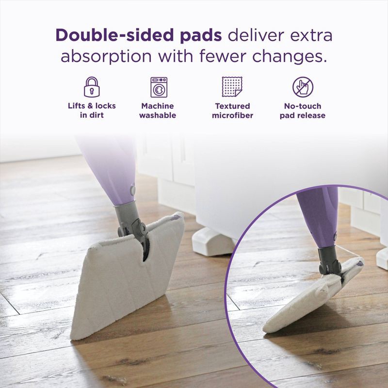 slide 6 of 10, Shark Steam Pocket Mop for Sanitizing Sealed Hard Floors, 2 Washable Double-sided Pads, Lightweight - S3501, 1 ct