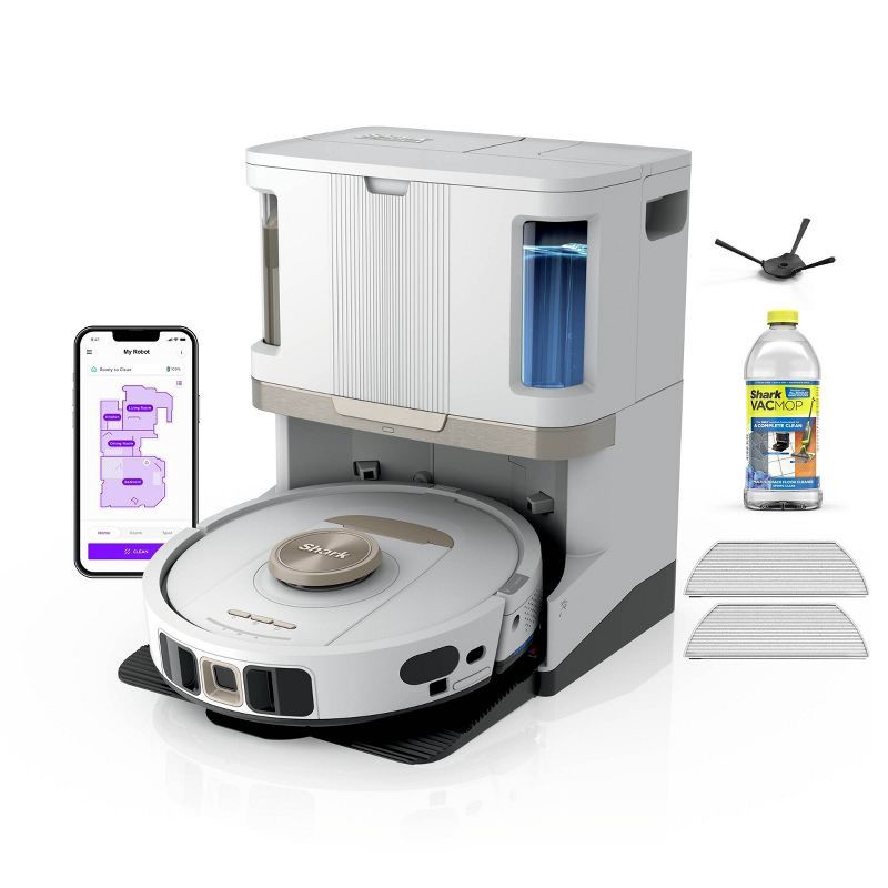 slide 1 of 9, Shark Stratos 2-in-1 Robot Vacuum & Mop RV2710ZE 9" Cleaning Path White, 1 ct