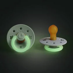 Itzy Ritzy Glow in the Dark Pacifiers 0-6m - Sage - 2pk: Rubber Latex, BPA-Free, Phthalate-Free
