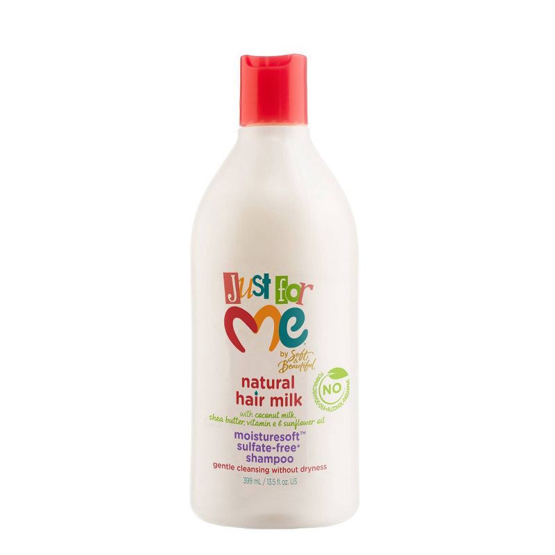 slide 1 of 3, Just For Me Hair Milk Sulfate Free Moisturesoft Shampoo - 13.5 fl oz: All Hair Types, Basic Cleansing, Nourishing, Liquid Form, 13.5 fl oz