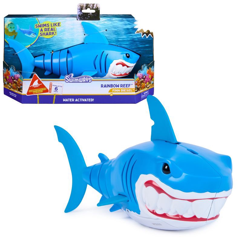 slide 1 of 9, Swimways Rainbow Reef Shark Dive Toy, 1 ct