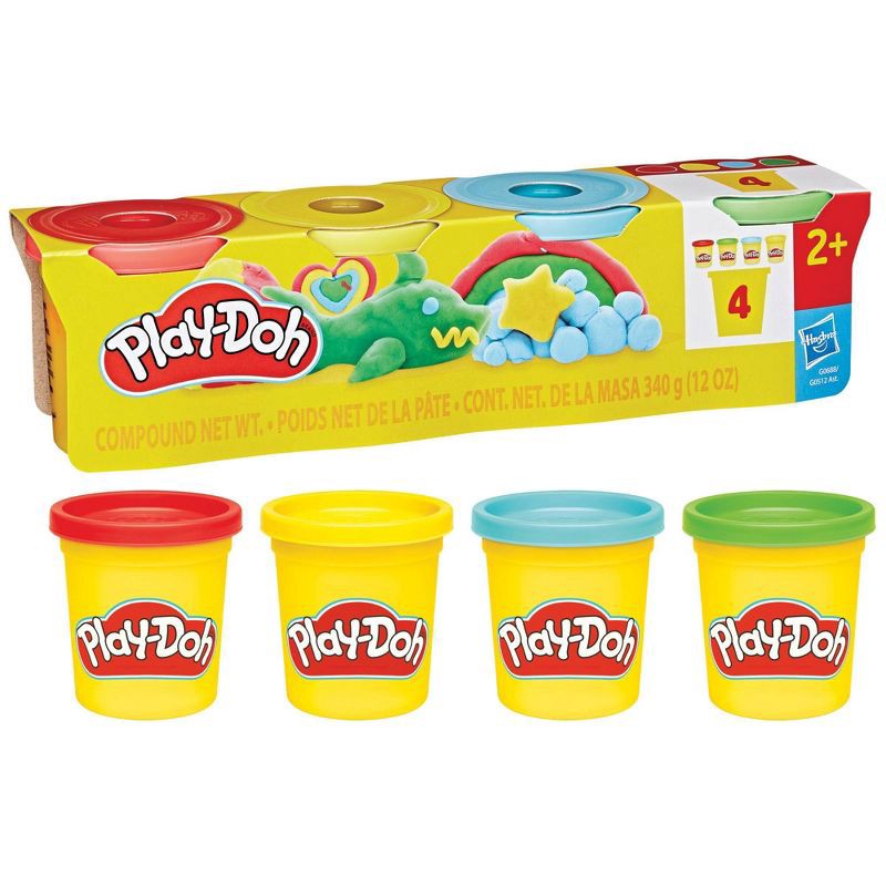 slide 1 of 4, Play-Doh Classic 4pk 3oz Cans Basket Stuffers Ages 2 and Up, 4 ct; 3 oz