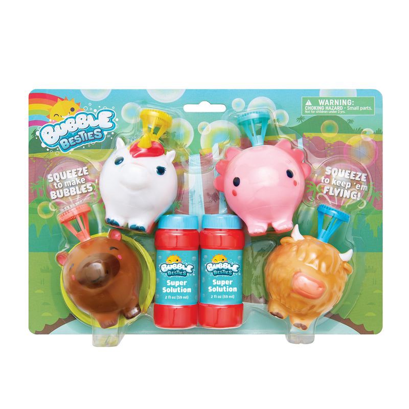 slide 1 of 6, Chuckle & Roar Bubble Besties Wild Pack Bubble Toy - 4pk, 4 ct