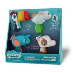 Chuckle & Roar Squirty Squirts Elephant Llama Rabbit & Toucan Water Blasters - 4pk