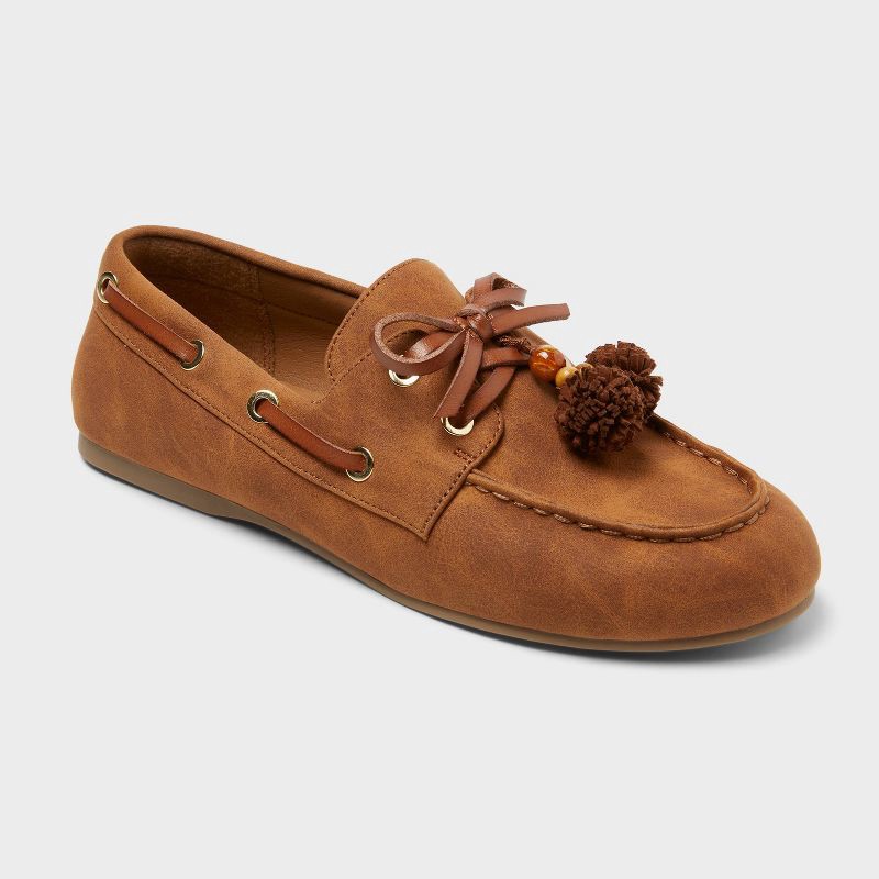 slide 1 of 4, Women's Midge Flats with Memory Foam Insole - Universal Thread™ Chestnut 8.5, 1 ct