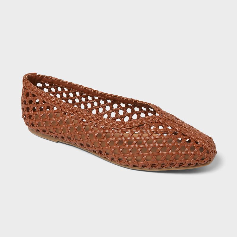 slide 1 of 4, Women's Gia Flats with Memory Foam Insole - Universal Thread™ Cognac 7, 1 ct