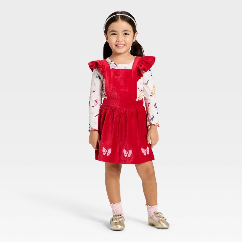 slide 4 of 4, Toddler Girls' 2pc Bluey Christmas Long Sleeve T-Shirt and Dress Set - Red 5T, 2 ct