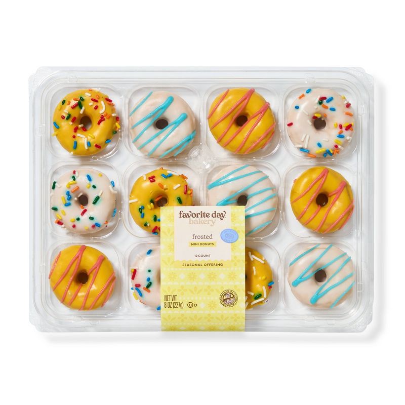 slide 1 of 3, Spring Frosted Mini Donuts - 8oz/12ct - Favorite Day™, 12 ct; 8 oz