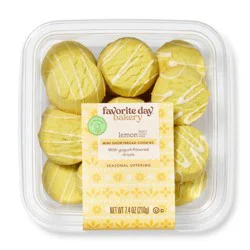 Spring Lemon Drizzled Shortbread Cookies - 7.4oz - Favorite Day™