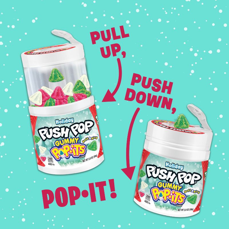 slide 2 of 5, Push Pop Gummy Pop-Its Christmas Candy Stocking Stuffers - 0.266oz, 0.266 oz